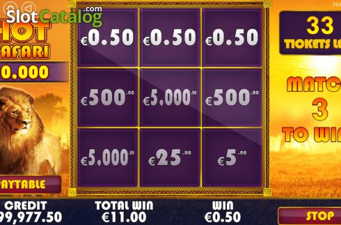 Οθόνη6. Hot Safari Scratchcard Κουλοχέρης 