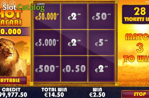 Οθόνη7. Hot Safari Scratchcard Κουλοχέρης 