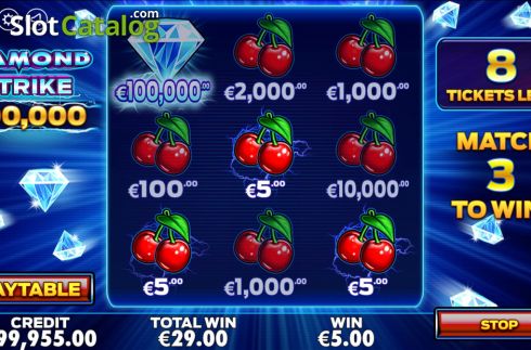 Οθόνη6. Diamond Strike Scratchcard Κουλοχέρης