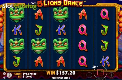 Οθόνη6. 5 Lions Dance (Pragmatic Play) Κουλοχέρης