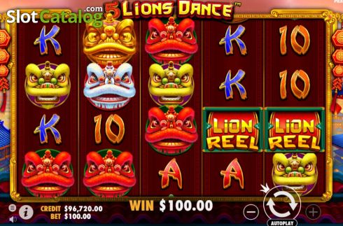 Οθόνη5. 5 Lions Dance (Pragmatic Play) Κουλοχέρης
