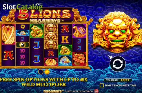 Οθόνη2. 5 Lions Megaways Κουλοχέρης
