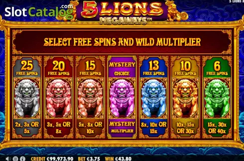 Οθόνη4. 5 Lions Megaways Κουλοχέρης
