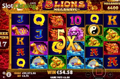 Οθόνη6. 5 Lions Megaways Κουλοχέρης