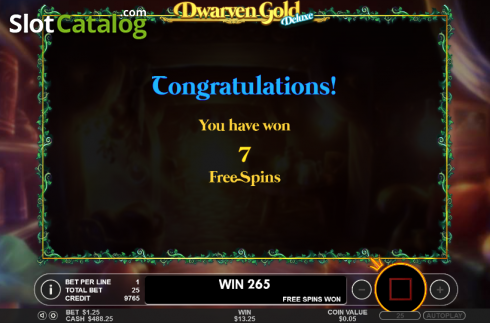 Δωρεάν περιστροφές. Dwarven Gold Deluxe Κουλοχέρης