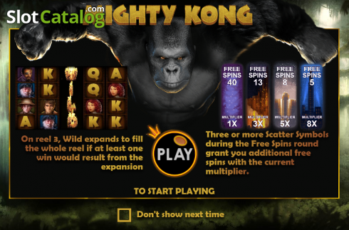 Πίνακας πληρωμών 1. Mighty Kong Κουλοχέρης 