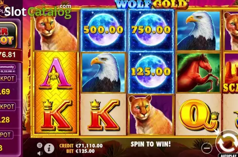 Οθόνη2. Wolf Gold Power Jackpot Κουλοχέρης