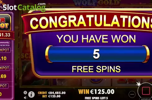 Οθόνη5. Wolf Gold Power Jackpot Κουλοχέρης