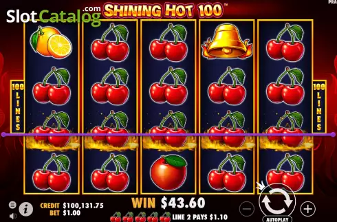 Οθόνη7. Shining Hot 100 Κουλοχέρης