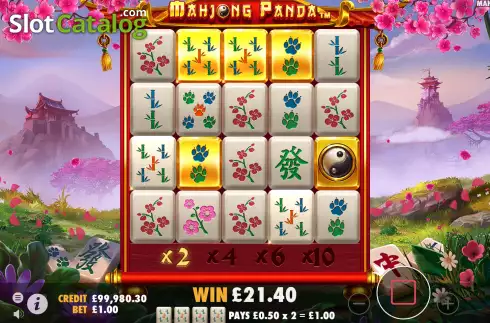 Οθόνη8. Mahjong Panda Κουλοχέρης