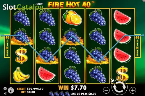 Οθόνη5. Fire Hot 40 Κουλοχέρης 