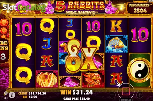 Οθόνη9. 5 Rabbits Megaways Κουλοχέρης