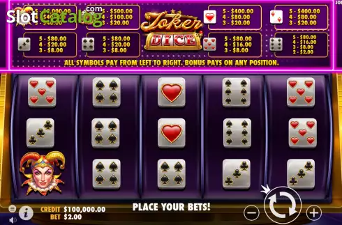 Οθόνη2. Joker's Jewels Dice Κουλοχέρης