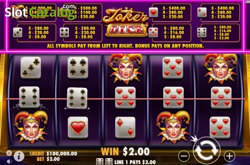 Οθόνη3. Joker's Jewels Dice Κουλοχέρης