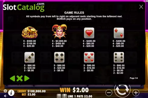 Οθόνη6. Joker's Jewels Dice Κουλοχέρης