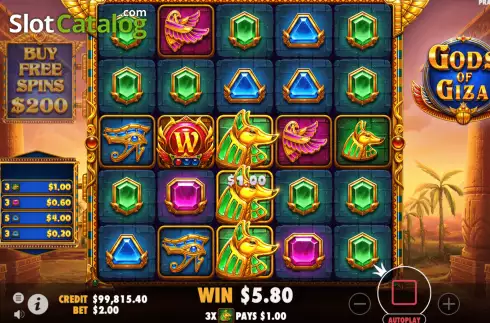 Οθόνη3. Gods of Giza (Pragmatic Play) Κουλοχέρης