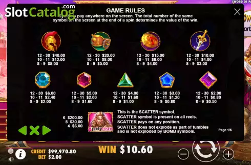 Οθόνη5. Sword of Party Casino Κουλοχέρης