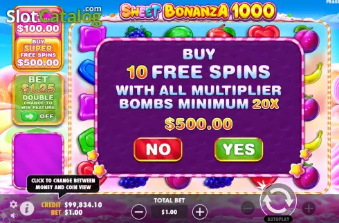 Οθόνη5. Sweet Bonanza 1000 Κουλοχέρης