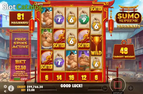 Οθόνη3. Sumo Supreme Megaways Κουλοχέρης