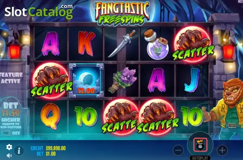 Οθόνη6. Fangtastic Freespins Κουλοχέρης