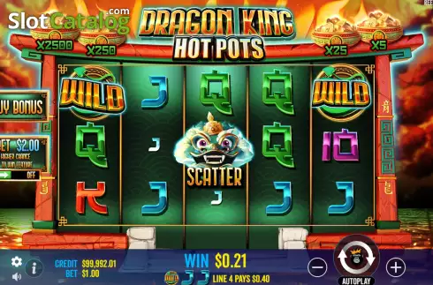 Οθόνη4. Dragon King Hot Pots Κουλοχέρης