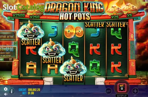 Οθόνη6. Dragon King Hot Pots Κουλοχέρης