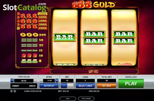 Οθόνη3. 888 Gold Κουλοχέρης