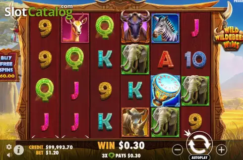 Οθόνη3. Wild Wildebeest Wins Κουλοχέρης