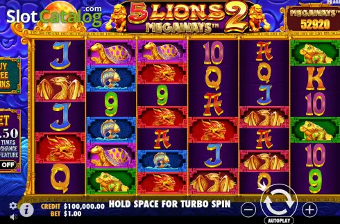 Οθόνη2. 5 Lions Megaways 2 Κουλοχέρης
