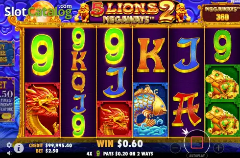 Οθόνη4. 5 Lions Megaways 2 Κουλοχέρης