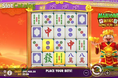 Οθόνη2. Mahjong Wins - Gong Xi Fa Cai Κουλοχέρης