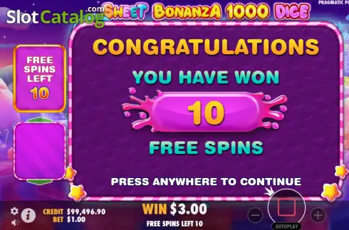Οθόνη8. Sweet Bonanza 1000 Dice Κουλοχέρης 