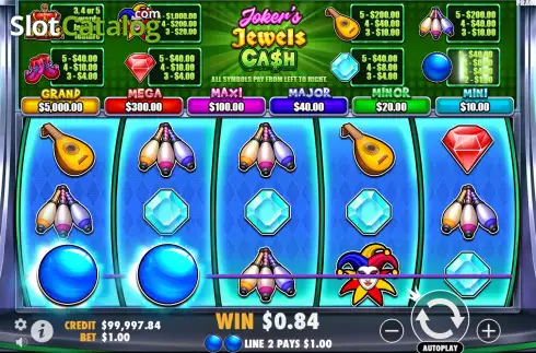 Οθόνη3. Joker’s Jewels Cash Κουλοχέρης