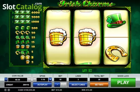 Οθόνη5. Irish Charms (Pragmatic Play) Κουλοχέρης 
