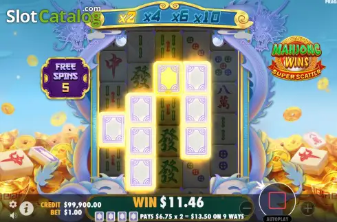 Οθόνη9. Mahjong Wins Super Scatter Κουλοχέρης