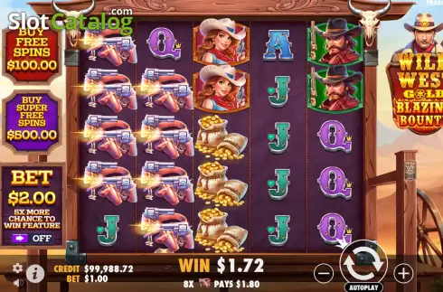 Οθόνη3. Wild West Gold Blazing Bounty Κουλοχέρης