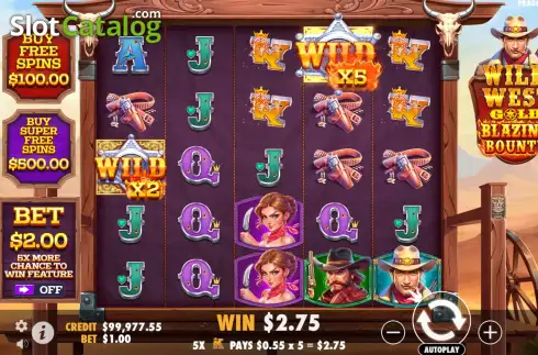 Οθόνη4. Wild West Gold Blazing Bounty Κουλοχέρης
