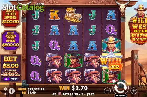 Οθόνη5. Wild West Gold Blazing Bounty Κουλοχέρης