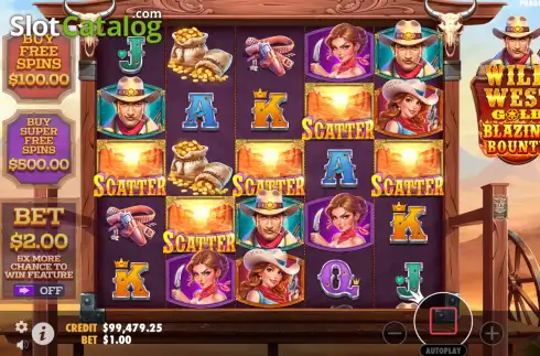 Οθόνη7. Wild West Gold Blazing Bounty Κουλοχέρης