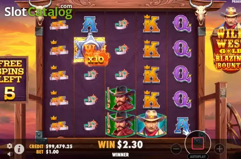 Οθόνη9. Wild West Gold Blazing Bounty Κουλοχέρης