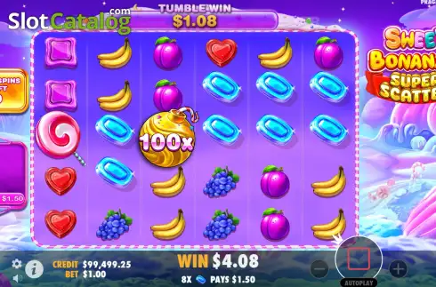 Οθόνη8. Sweet Bonanza Super Scatter Κουλοχέρης