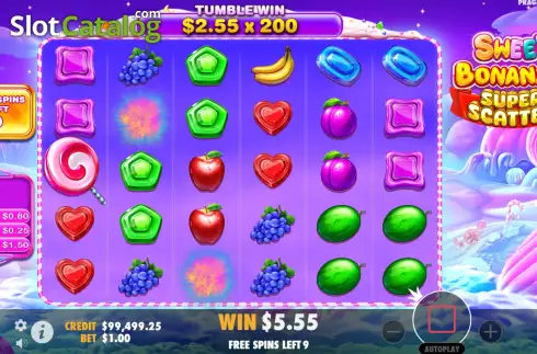 Οθόνη9. Sweet Bonanza Super Scatter Κουλοχέρης