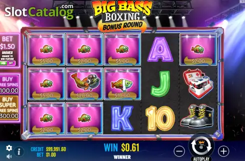 Οθόνη5. Big Bass Boxing Bonus Round Κουλοχέρης 