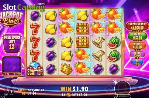 Οθόνη8. Jackpot Blaze Κουλοχέρης 