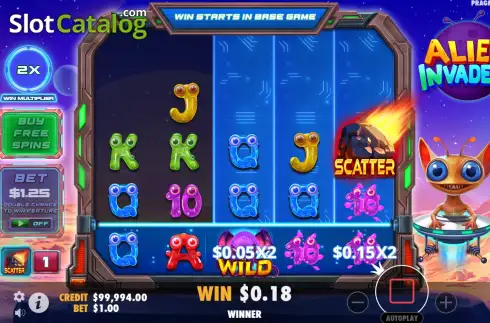 Οθόνη3. Alien Invaders (Pragmatic Play) Κουλοχέρης