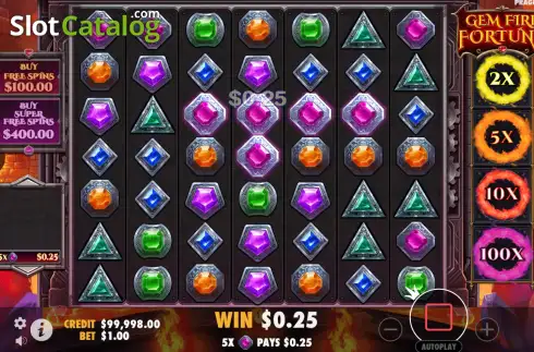 Οθόνη3. Gem Fire Fortune Κουλοχέρης