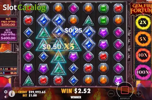 Οθόνη5. Gem Fire Fortune Κουλοχέρης