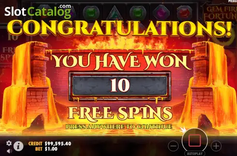 Οθόνη8. Gem Fire Fortune Κουλοχέρης