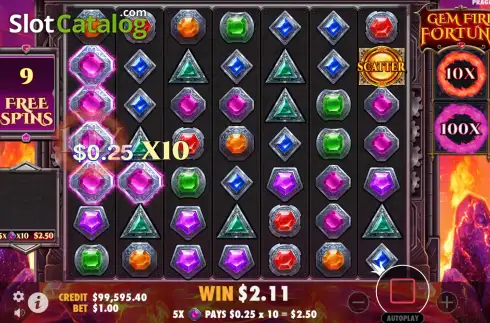 Οθόνη9. Gem Fire Fortune Κουλοχέρης