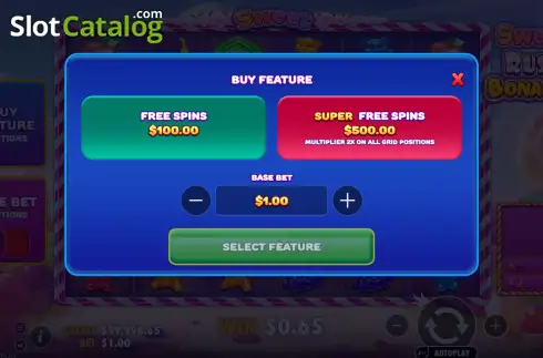 Οθόνη4. Sweet Rush Bonanza Κουλοχέρης